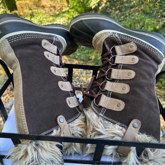 Sorel Joan Of Arctic 1540 Tall Faux Fur Cuff Winter Snow Duck Boots Woman's 8 - Picture 10 of 11